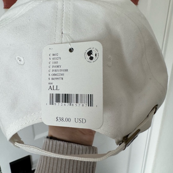 Free People White Cap with Black Motif & Red Floral Embroidery - Picture 4 of 4